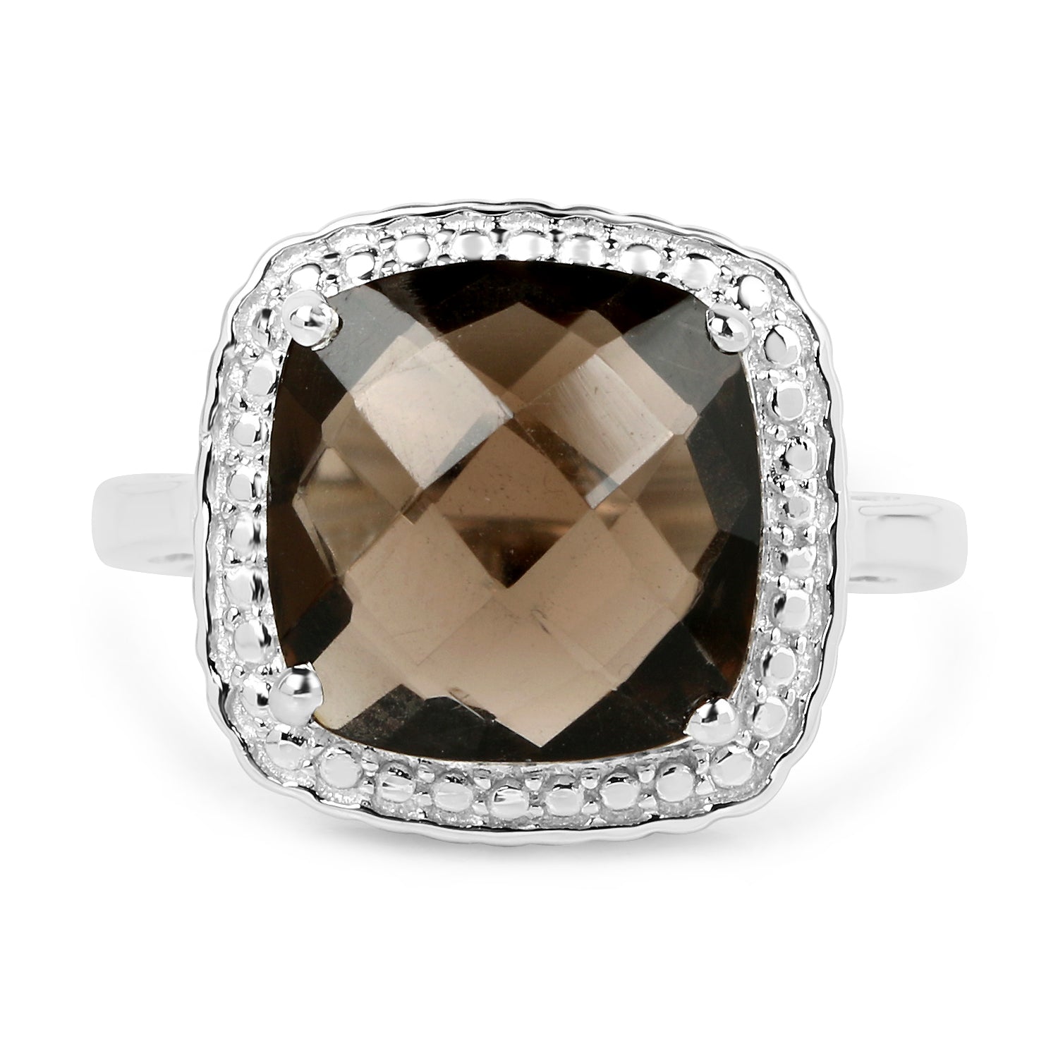 3.96 Carat Genuine Smoky Quartz .925 Sterling Silver Ring  DestGlow