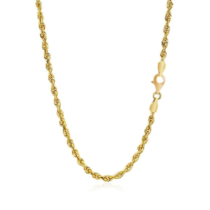3.0mm 14k Yellow Gold Solid Diamond Cut Rope Chain by Bids.com