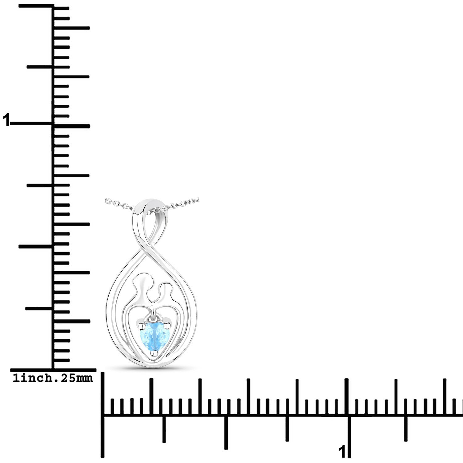 0.13 Carat Genuine Swiss Blue Topaz .925 Sterling Silver Pendant  DestGlow