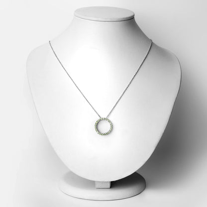 0.84 Carat Genuine Peridot .925 Sterling Silver Pendant  DestGlow