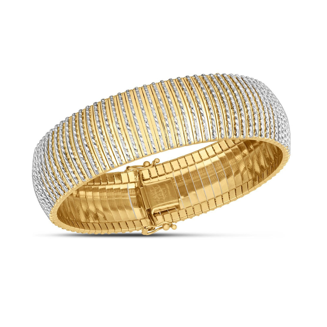 14k Yellow Gold Bold Diamante Flex Bracelet (17.10 mm) by Bids.com