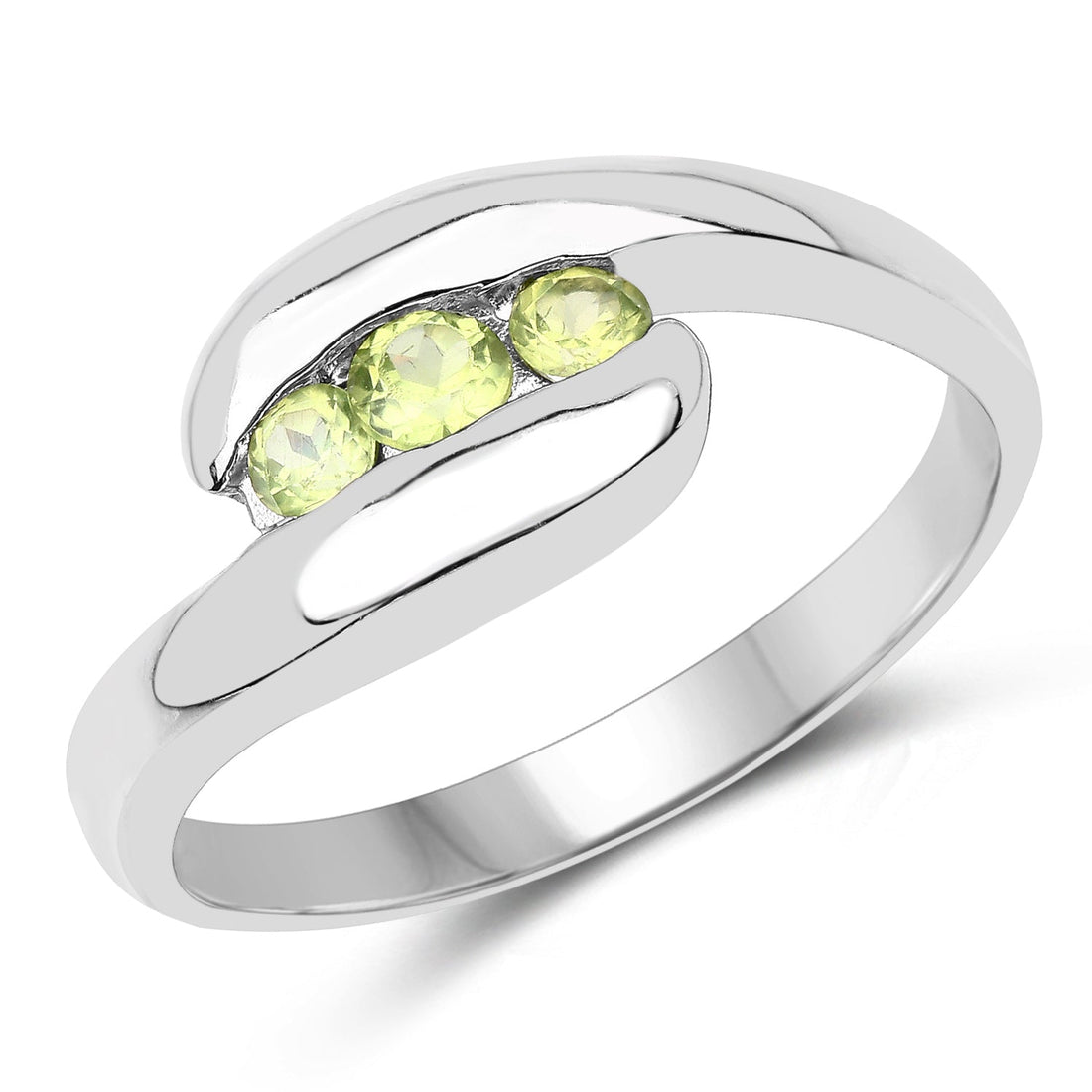 0.56 Carat Genuine Peridot .925 Sterling Silver Ring by Bids.com