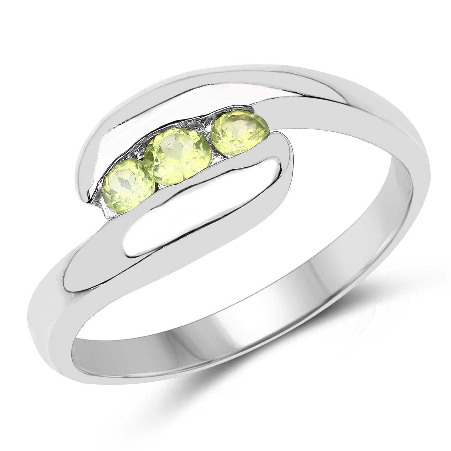 0.56 Carat Genuine Peridot .925 Sterling Silver Ring by Bids.com