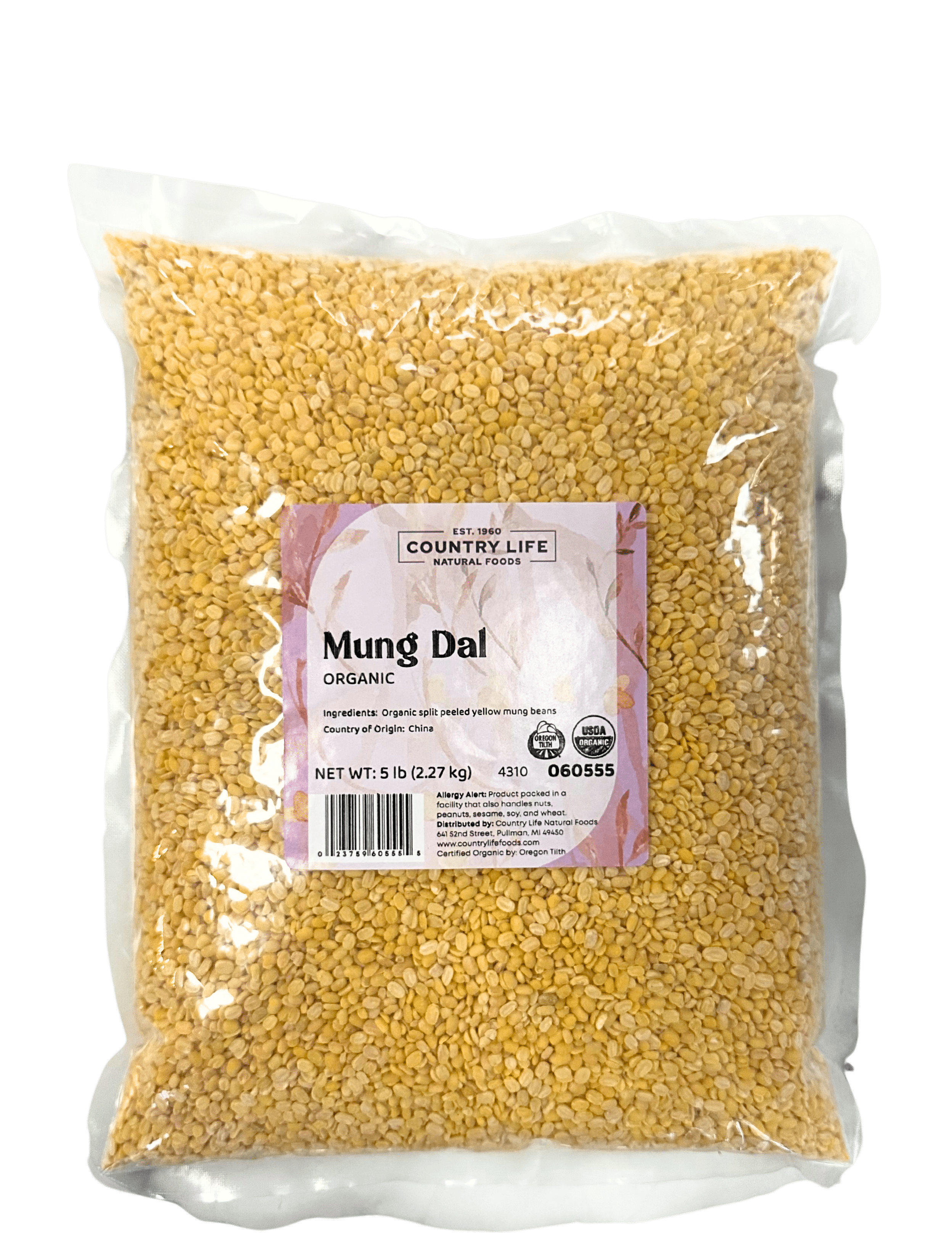 Mung Dal Beans, Yellow, Organic, Split Peeled by Country Life Natural Foods