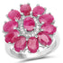 5.83 Carat Genuine Ruby and White Zircon .925 Sterling Silver Ring by Bids.com