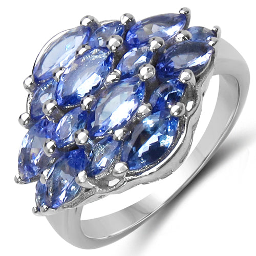 2.48 Carat Genuine Tanzanite .925 Sterling Silver Ring by Bids.com