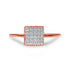 10K Rose Gold 1/3 Cttw Invisible Set Princess Cut Diamond Composite Square Shape Ring for Women (H-I color, I1-I2 clarity) - Size 7 