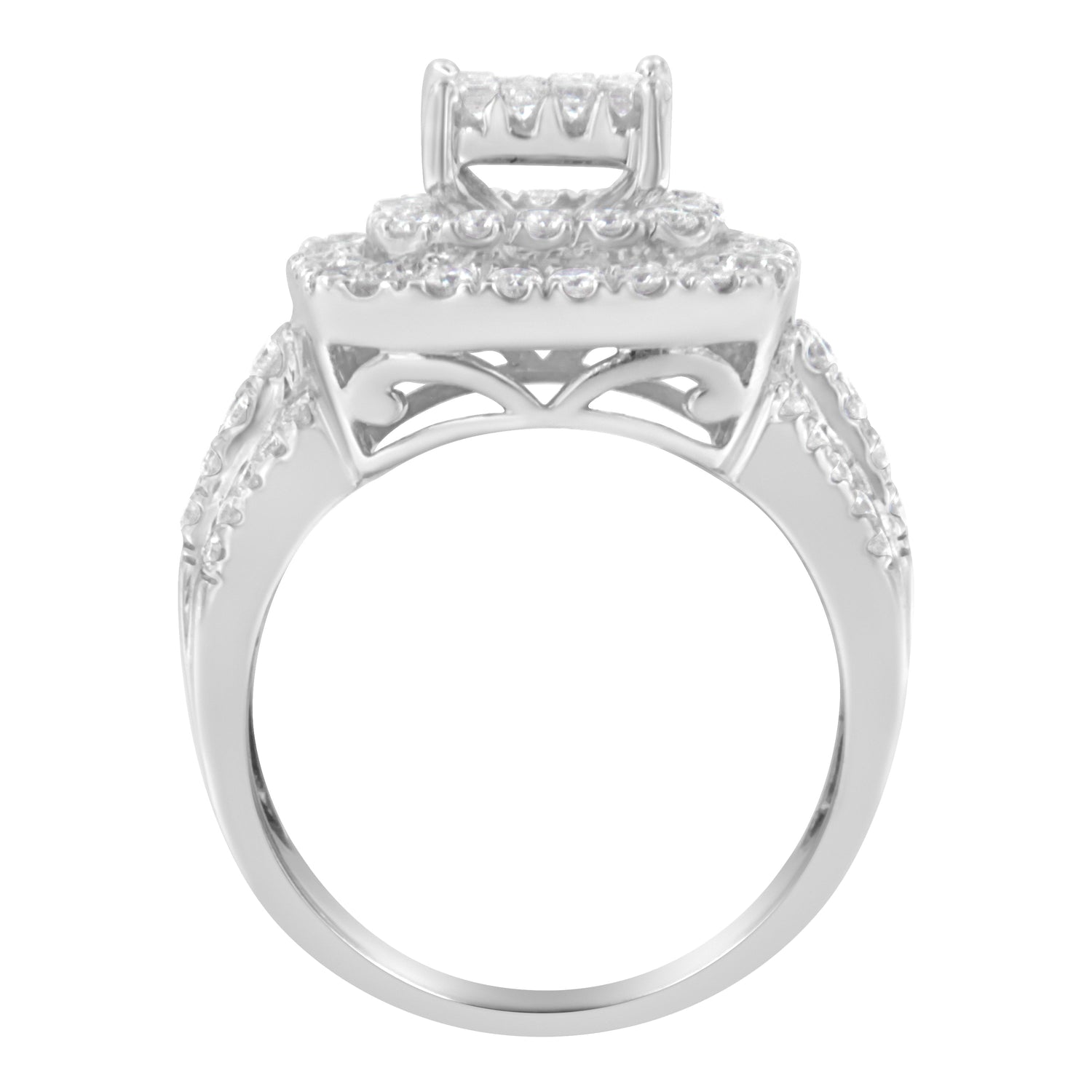 14KT White Gold Diamond Cocktail Ring (1 1/2 cttw, H-I Color, SI2-I1 Clarity) by Bids.com