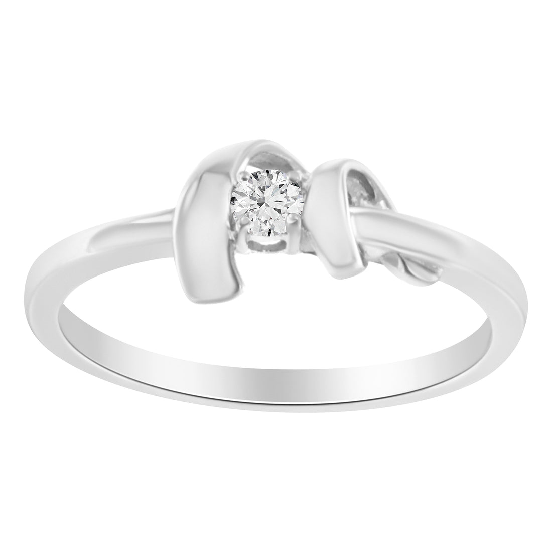 10K White Gold Diamond Promise Ring (1/10 Cttw, H-I Color, SI2-I1 Clarity) - Size 6 by Bids.com