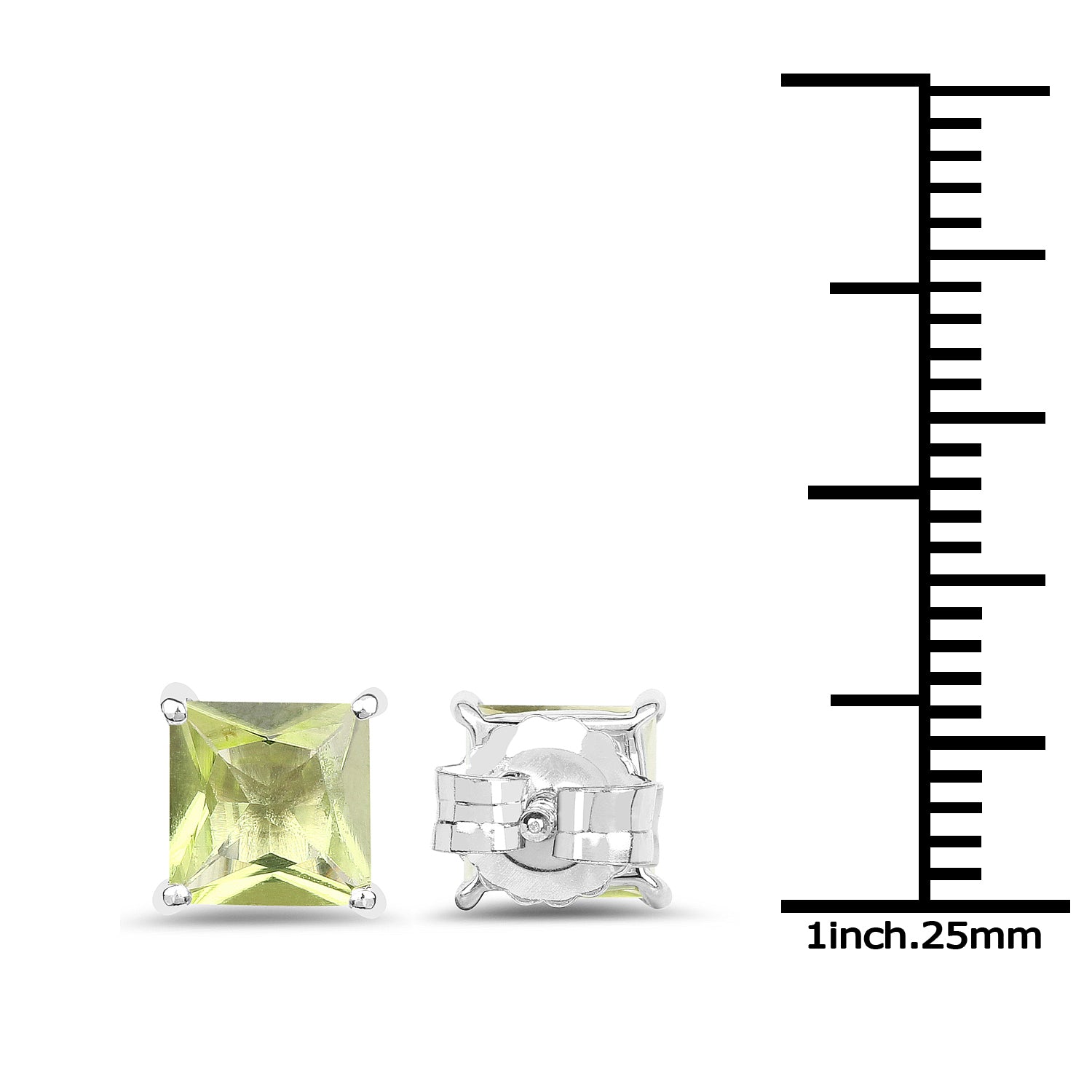 2.00 Carat Genuine Peridot .925 Sterling Silver Earrings  DestGlow
