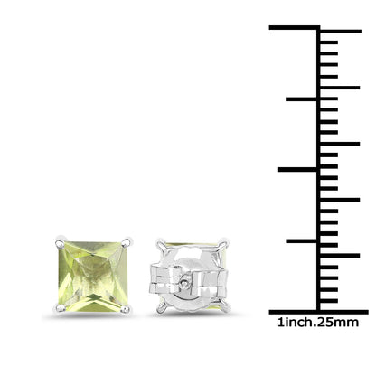 2.00 Carat Genuine Peridot .925 Sterling Silver Earrings  DestGlow