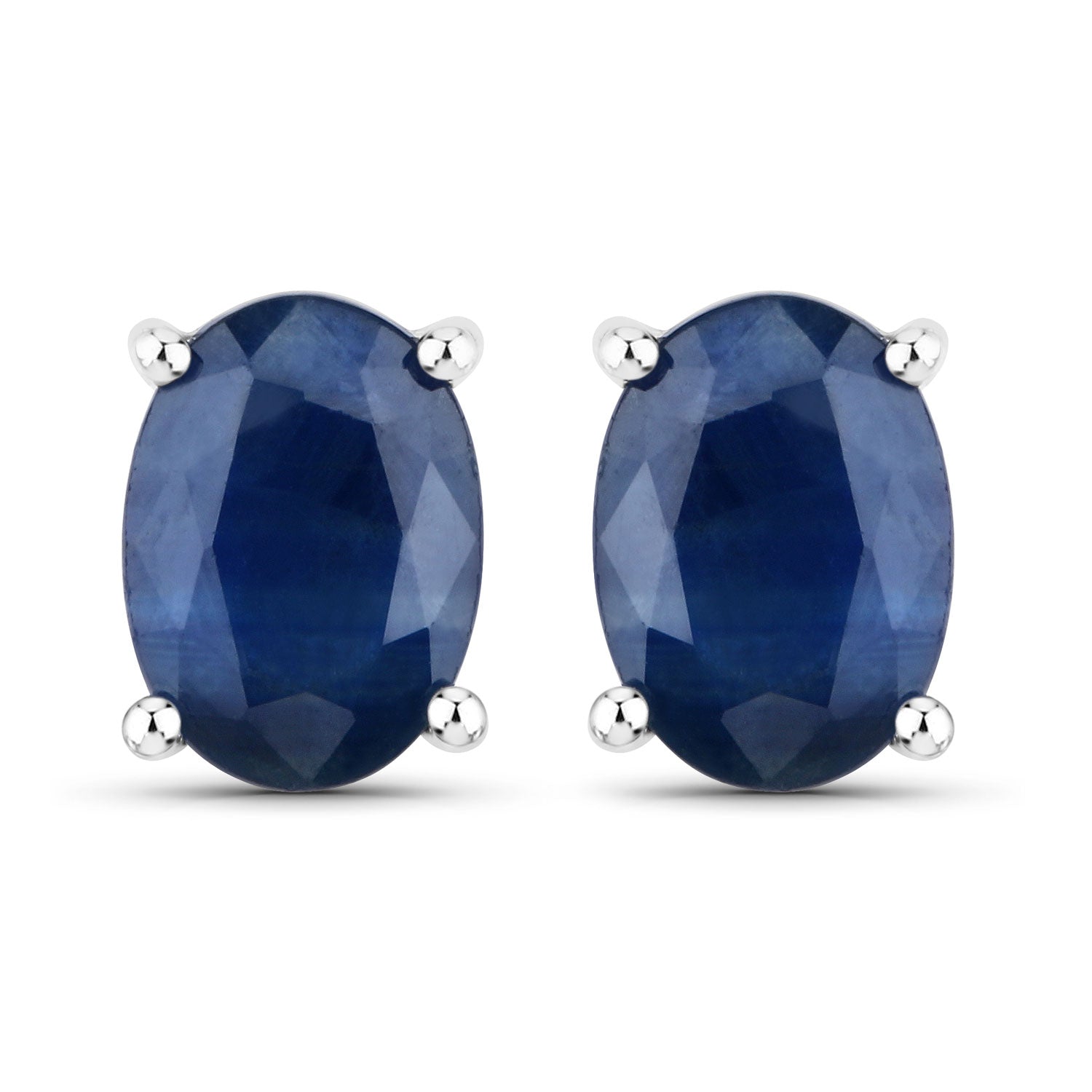 1.90 Carat Genuine Blue Sapphire 14K White Gold Earrings  DestGlow