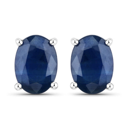 1.90 Carat Genuine Blue Sapphire 14K White Gold Earrings  DestGlow