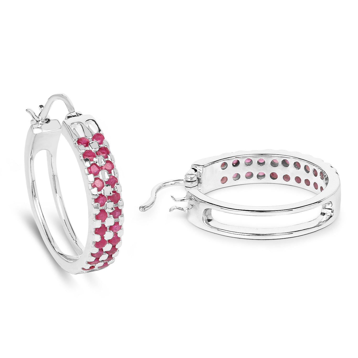 2.20 Carat Genuine Ruby .925 Sterling Silver Earrings  DestGlow
