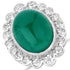 18.90 Carat Genuine Green Onyx and White Topaz .925 Sterling Silver Ring by Bids.com