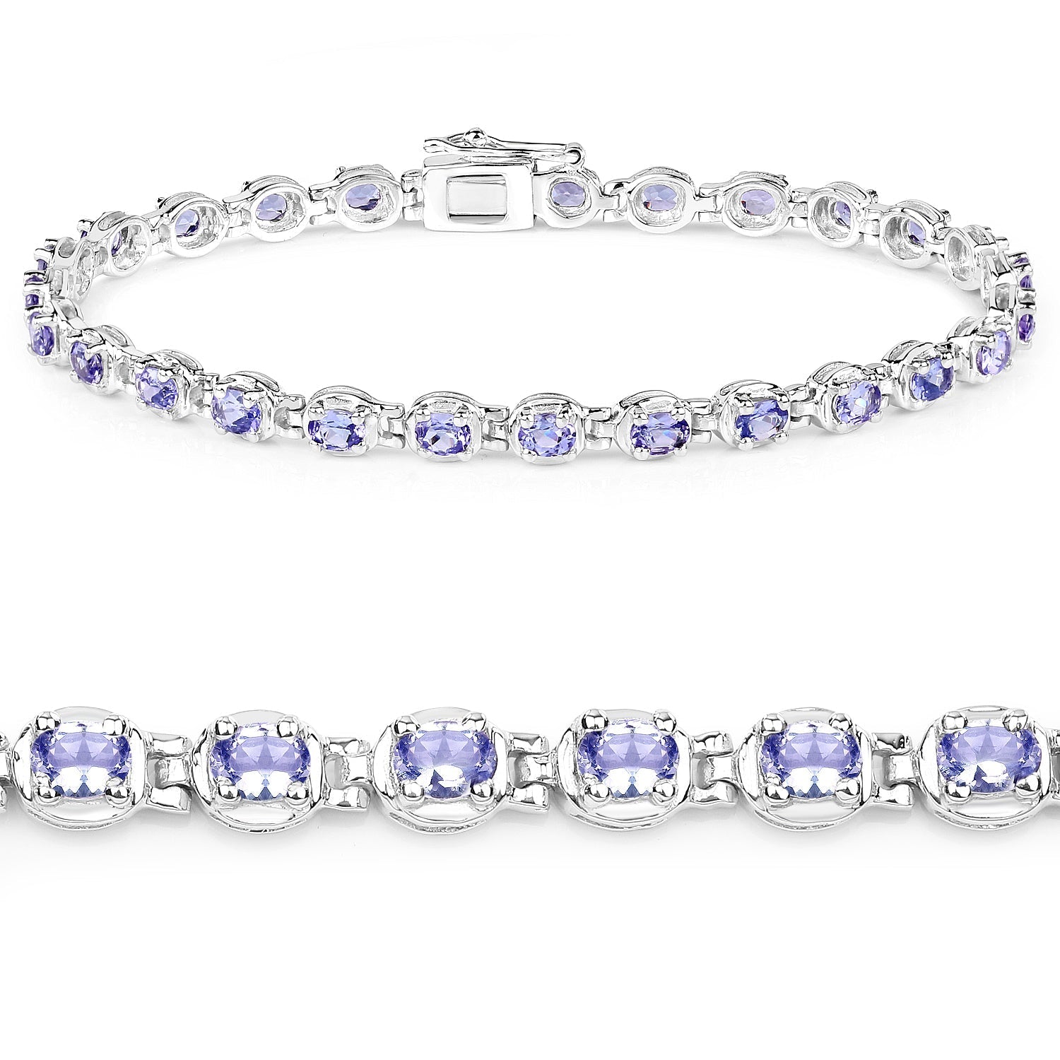 4.59 Carat Genuine Tanzanite .925 Sterling Silver Bracelet  DestGlow