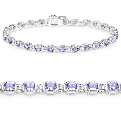 4.59 Carat Genuine Tanzanite .925 Sterling Silver Bracelet  DestGlow