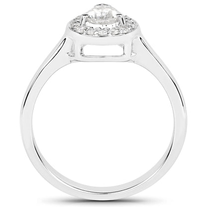 14K White Gold 0.63 Carat Genuine White Diamond Ring by Bids.com