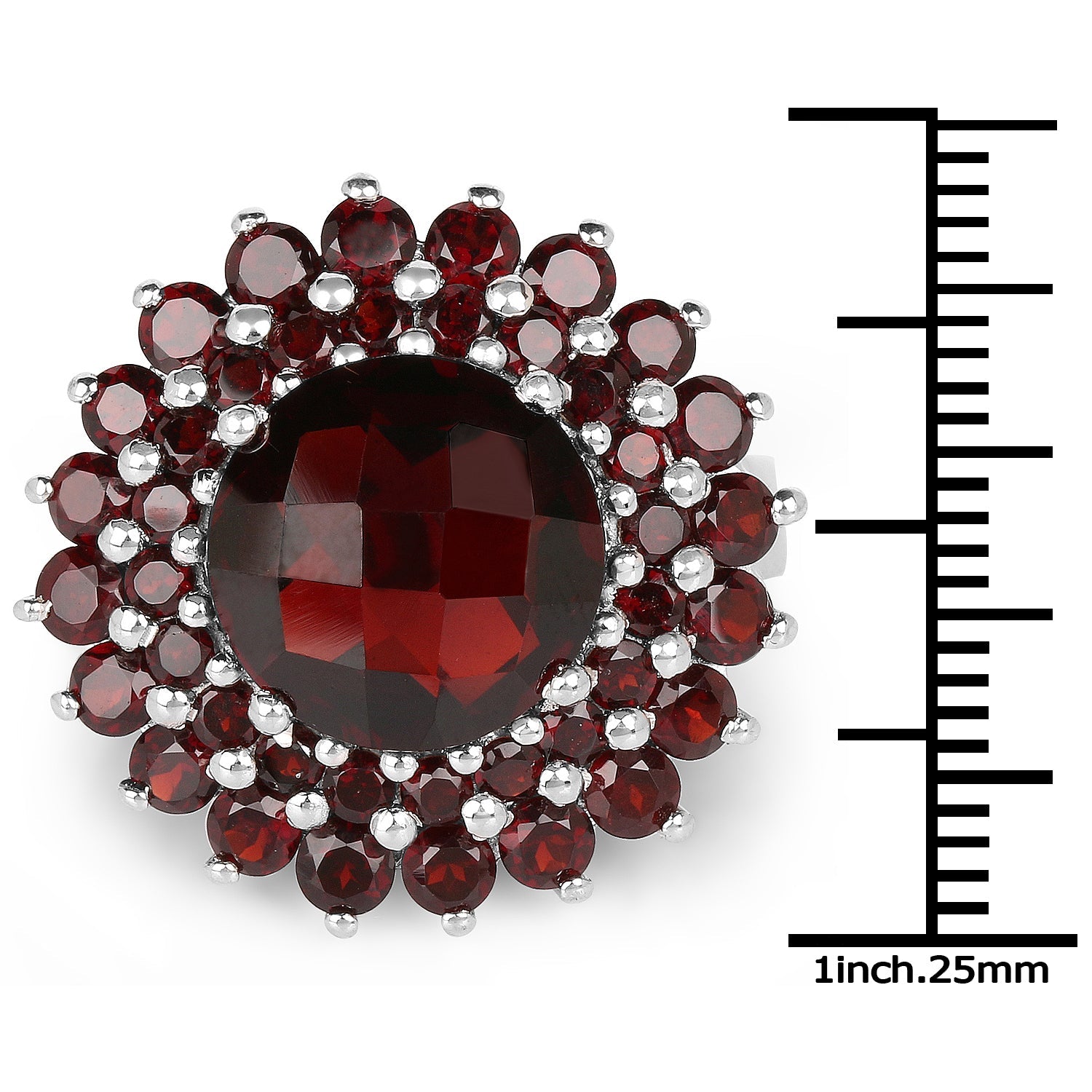 9.90 Carat Genuine Garnet .925 Sterling Silver Ring by Bids.com