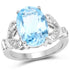 7.29 Carat Genuine Swiss Blue Topaz & White Topaz .925 Sterling Silver Ring by Bids.com