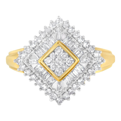 10K Yellow Gold Diamond Ballerina Ring (1 Cttw, I-J Color, I1-I2 Clarity) - Size 7 by Bids.com