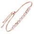 0.89 Carat Genuine Morganite and White Topaz .925 Sterling Silver Bracelet by Bids.com