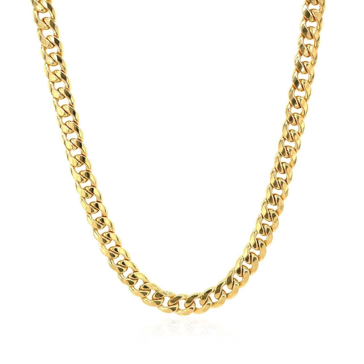 10k Yellow Gold Miami Cuban Semi Solid Chain (4.50 mm) by Bids.com