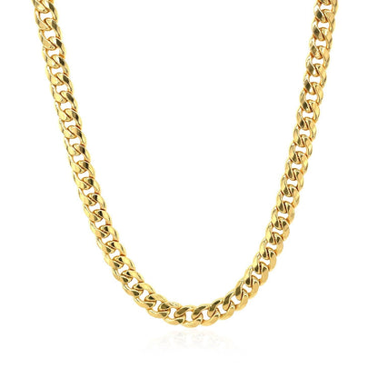 10k Yellow Gold Miami Cuban Semi Solid Chain (4.50 mm) by Bids.com