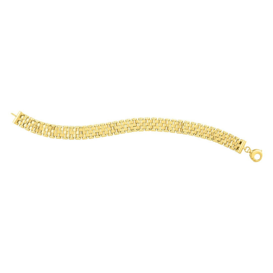 14k Yellow Gold Faceted Panther Link Chain Bracelet by Bids.com