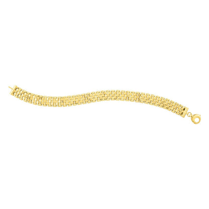 14k Yellow Gold Faceted Panther Link Chain Bracelet by Bids.com
