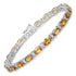 16.73 Carat Genuine Orange Sapphire and White Diamond 14K White Gold Bracelet by Bids.com