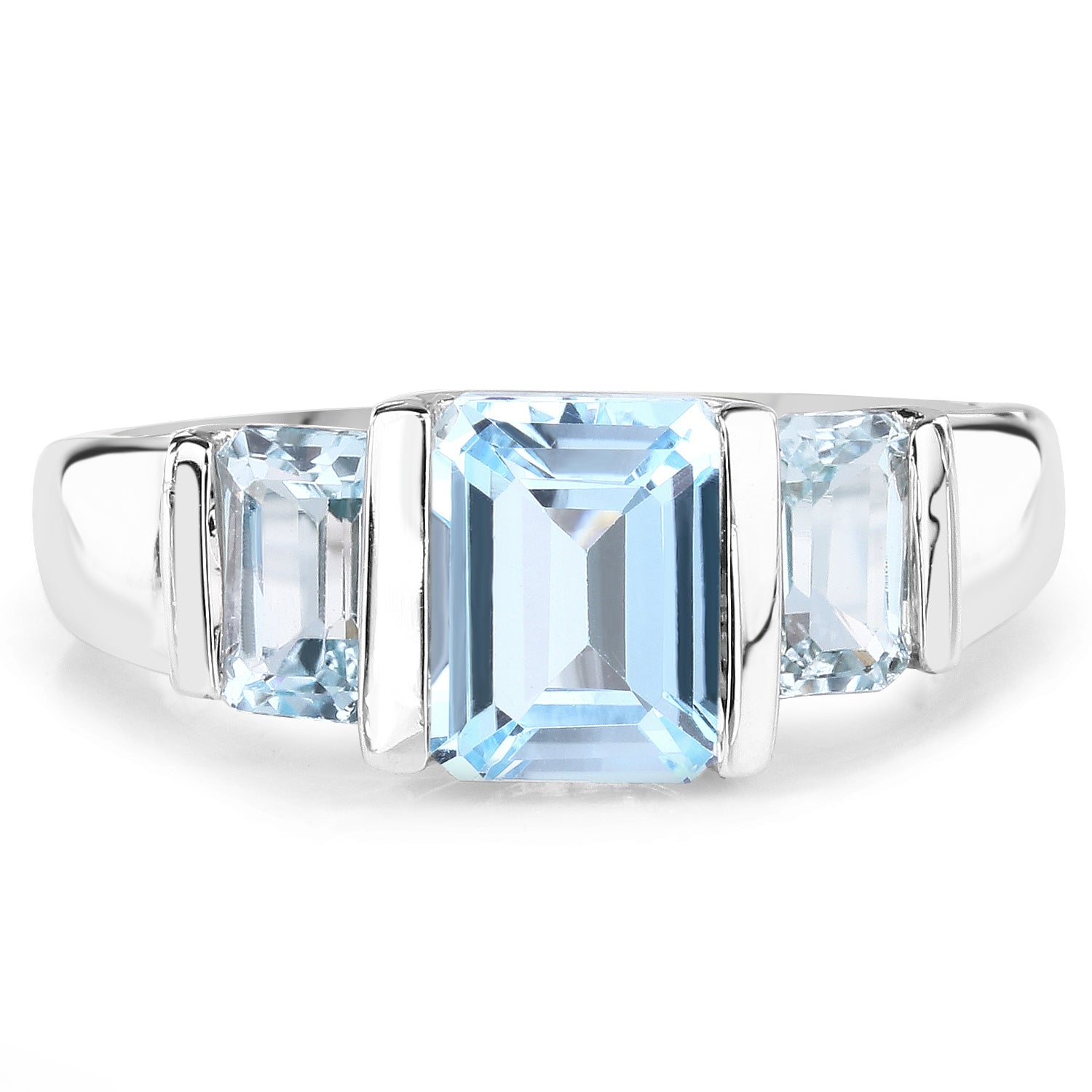 3.21 Carat Genuine Blue Topaz .925 Sterling Silver Ring by Bids.com