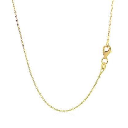14k Yellow Gold Diamond Cut Cable Link Chain 0.8mm by Bids.com