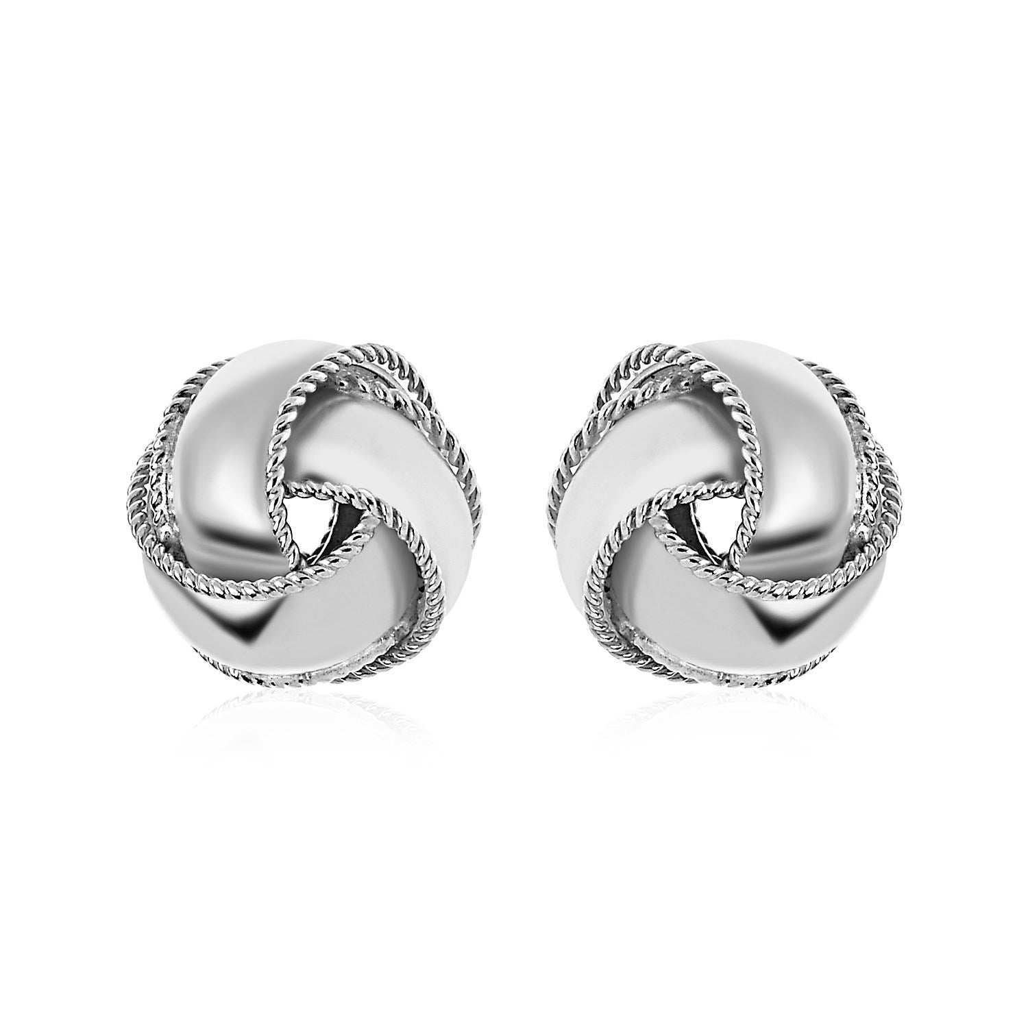 Textured and Polished Love Knot Earrings in Sterling Silver by Bids.com