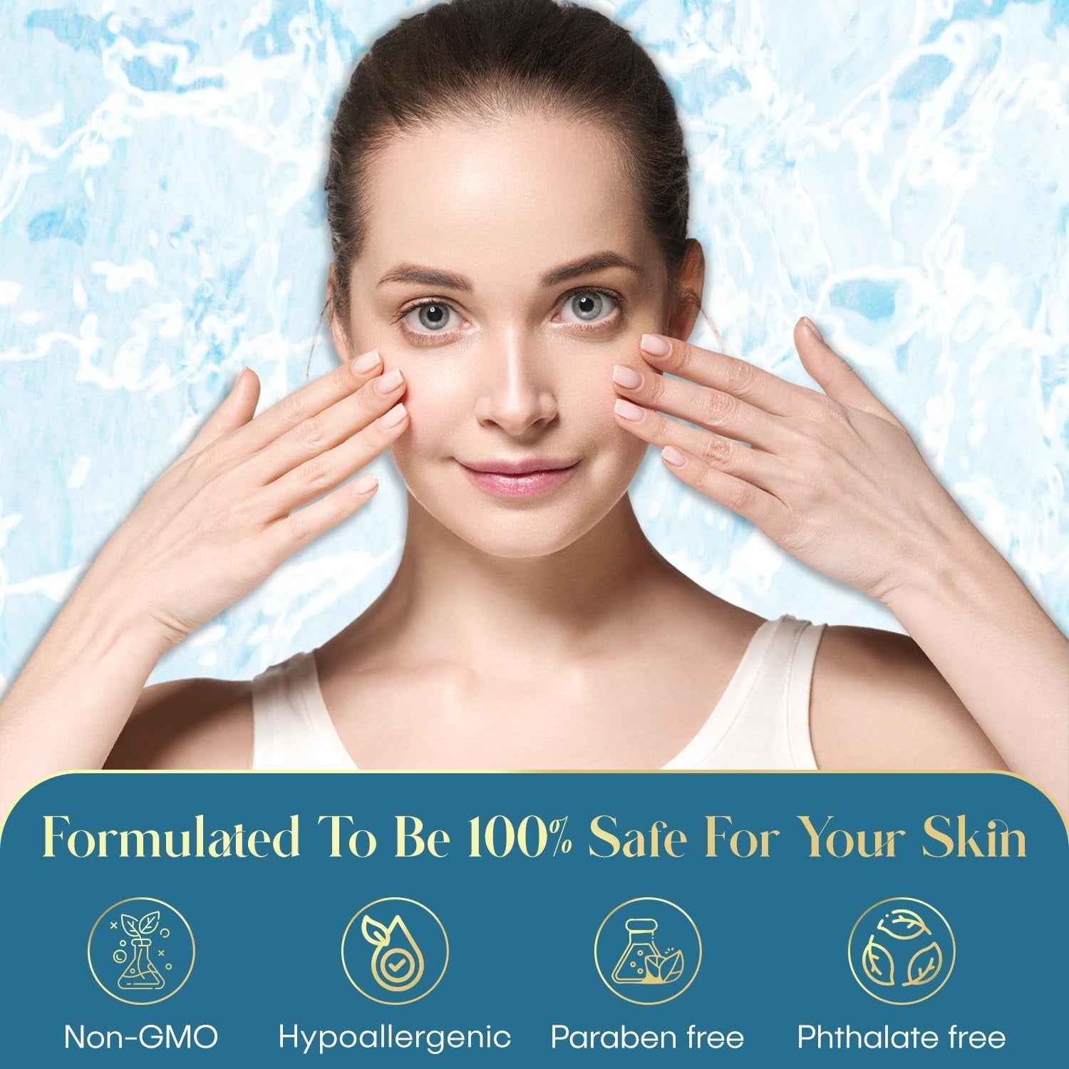 Hyaluronic Acid &amp; Collagen Wrinkle Reducing Serum - Deep Hydration, Plumps &amp; Smooths Skin - Dermatologist Tested, Clean Beauty, Korean Skin Care - 1.69 FL.OZ.