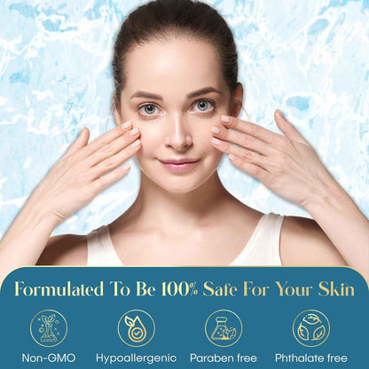 Hyaluronic Acid &amp; Collagen Wrinkle Reducing Serum - Deep Hydration, Plumps &amp; Smooths Skin - Dermatologist Tested, Clean Beauty, Korean Skin Care - 1.69 FL.OZ.