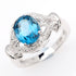 2.56 Carat Genuine London Blue Topaz and White Topaz .925 Sterling Silver Ring  DestGlow