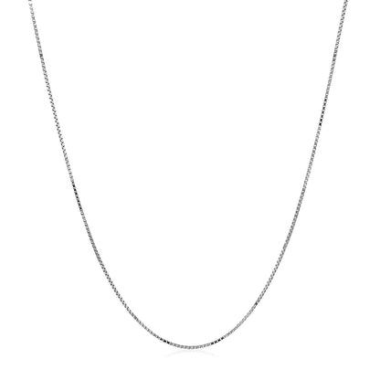 Double Extendable Box Chain in 14k White Gold (0.6mm) by Bids.com