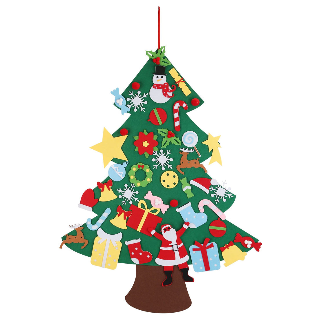 DIY Felt Christmas Tree 41Pcs Detachable Ornaments for Kids Toddler Wall Hanging Christmas Decoration Xmas Gift 