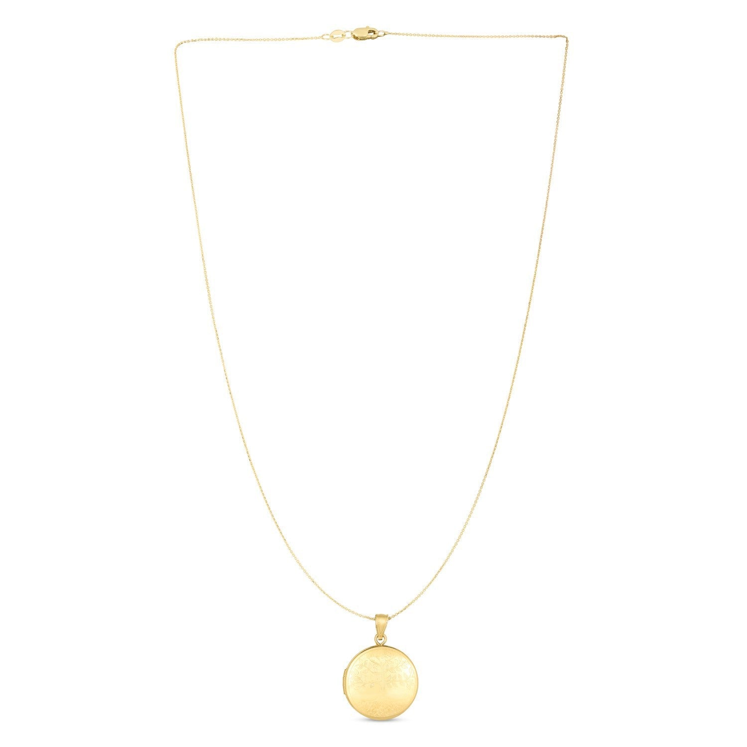 14k Yellow Gold Tree of Life Locket Necklace by Bids.com