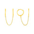 14k Yellow Gold Two Hole Huggie Style Hoop Earrings  DestGlow
