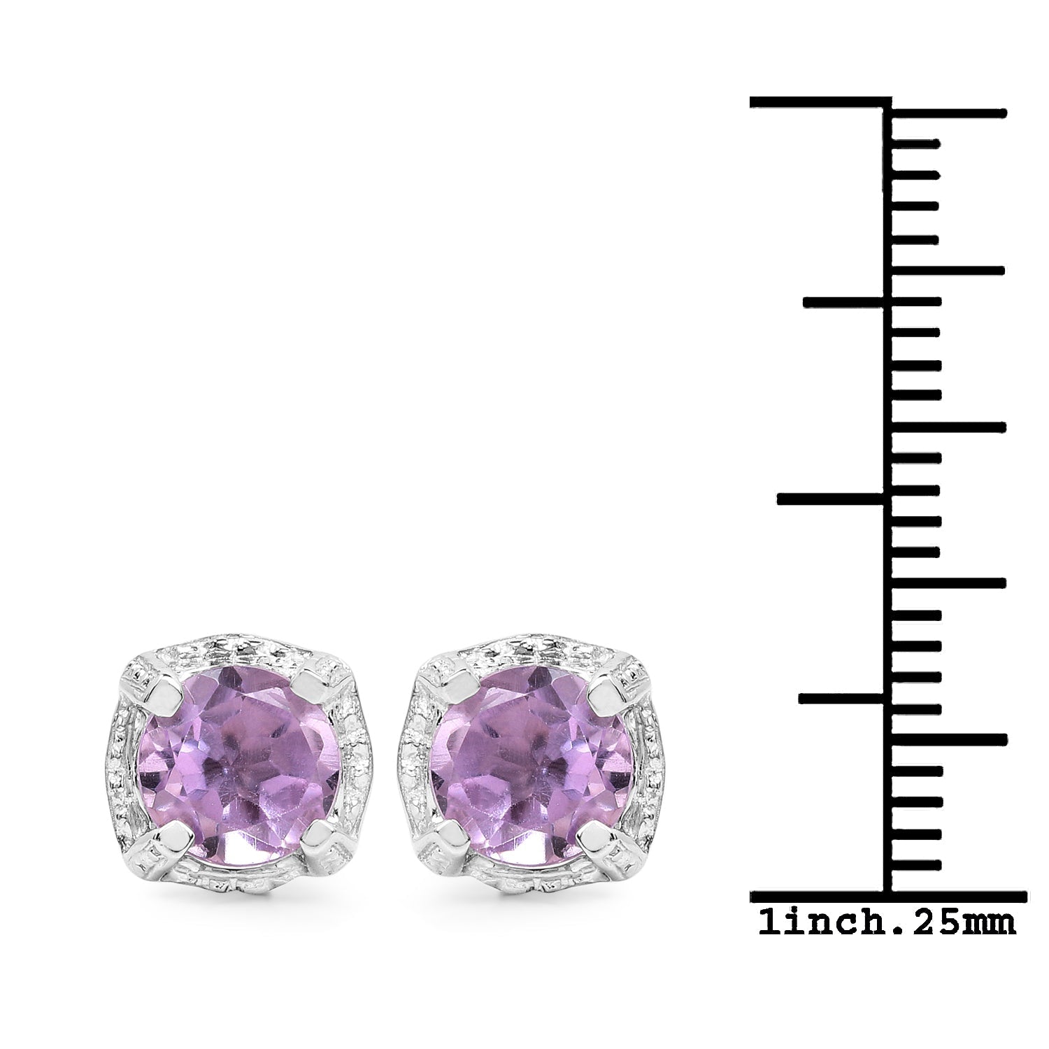 1.46 Carat Genuine Amethyst .925 Sterling Silver Earrings  DestGlow