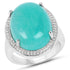 15.09 Carat Genuine Amazanite And White Topaz .925 Sterling Silver Ring by Bids.com