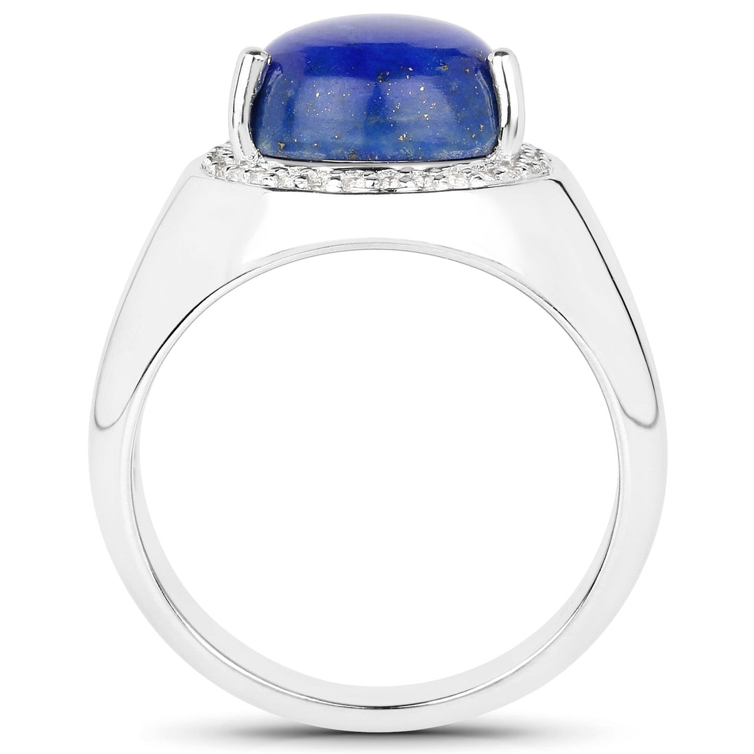 5.52 Carat Genuine Lapis and White Zircon .925 Sterling Silver Ring by Bids.com