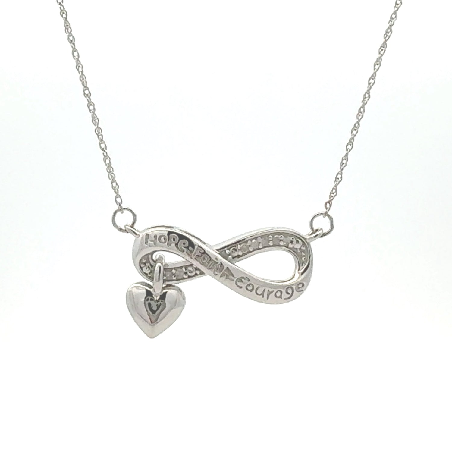 Natural .04ct Diamond Fashion Pendants Sterling Silver by Bids.com