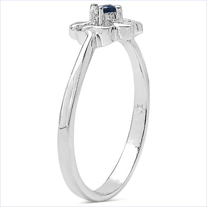 0.07 Carat Genuine Blue Sapphire .925 Sterling Silver Ring by Bids.com