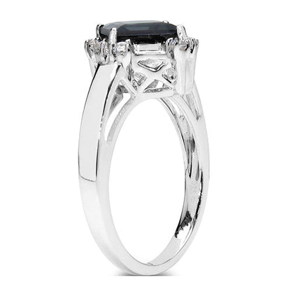 1.99 Carat Genuine London Blue Topaz &amp; White Topaz .925 Sterling Silver Ring by Bids.com