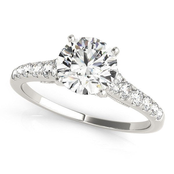 14k White Gold Diamond Engagement Ring With Single Row Band (1 3/4 cttw) by Bids.com