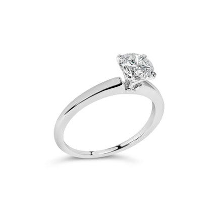 14K White Gold 1.0 Cttw Round Lab Grown Diamond 4 Prong Solitaire Engagement Ring (F-G Color, VS2-SI1 Clarity) - Ring Size 7 by Bids.com