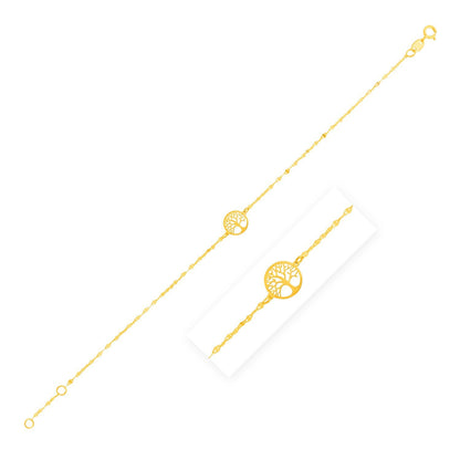 14K Yellow Gold Tree of Life Bracelet  DestGlow